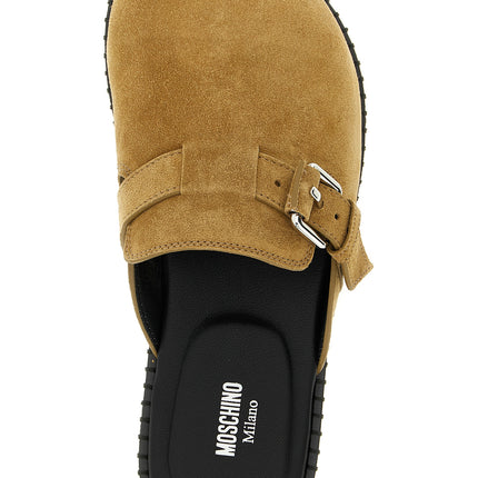 Moschino Beige Leather Clogs