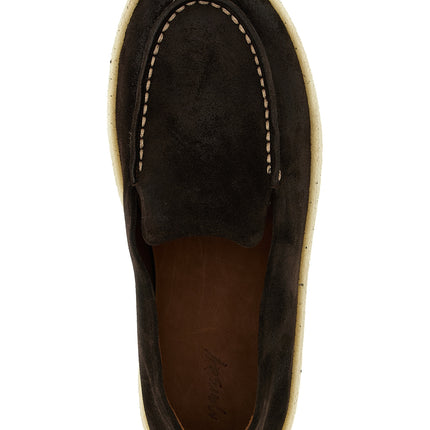Marsell Brown Leather Slip-On Loafers