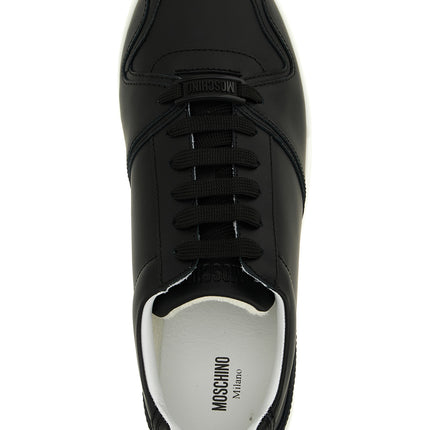Moschino Black Leather Low Top Sneakers