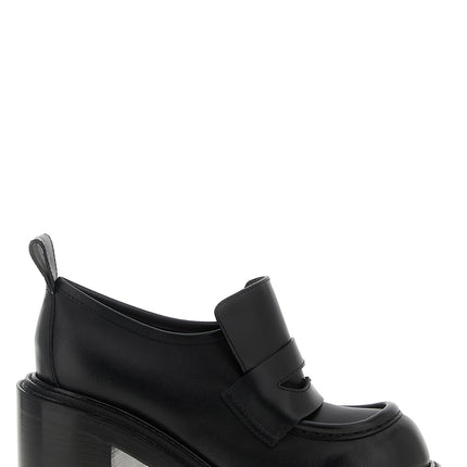 Moschino Black Leather Platform Loafers