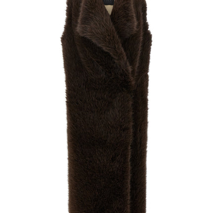 B&B COUTURE Brown Polyester Coat