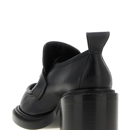 Moschino Black Leather Platform Loafers