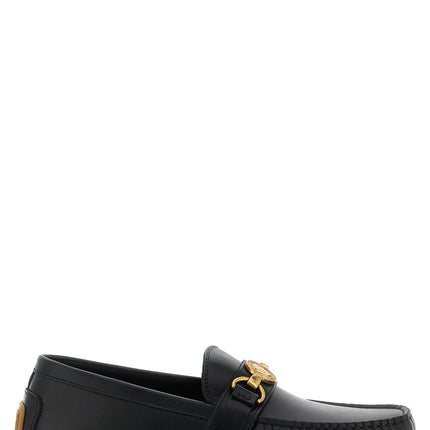 Moschino Black Leather Slip-On Loafers
