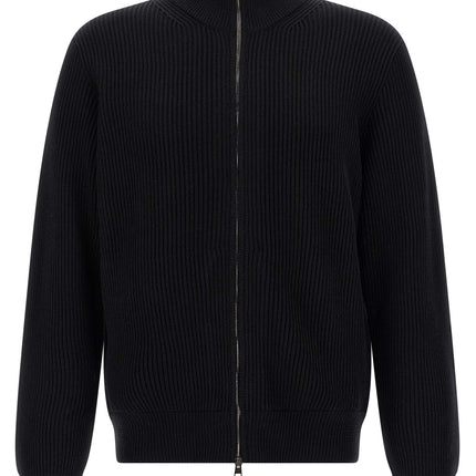 Roberto Collina Black Merino Wool Cardigan