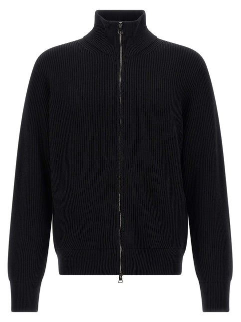 Roberto Collina Black Merino Wool Cardigan