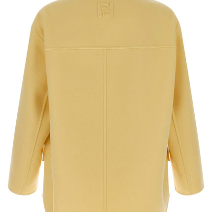 Fendi Bicolor Virgin Wool Coat