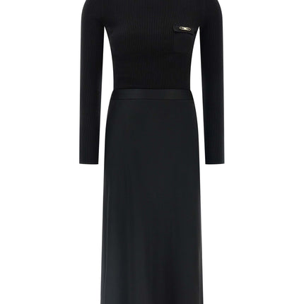 Elisabetta Franchi Black Lycra Midi Dress