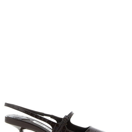 Jimmy Choo Brown Leather Mid Heel Pumps