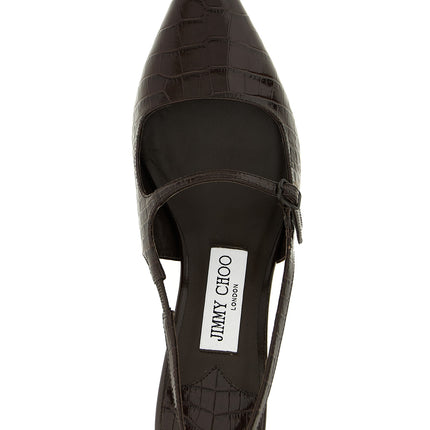 Jimmy Choo Brown Leather Mid Heel Pumps