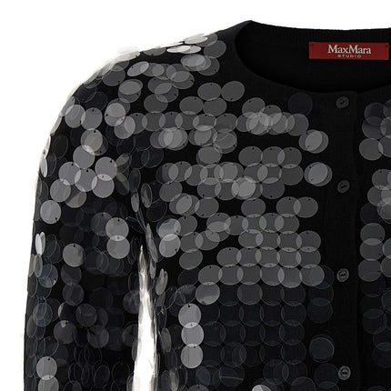Max Mara Black Virgin Wool Cardigan