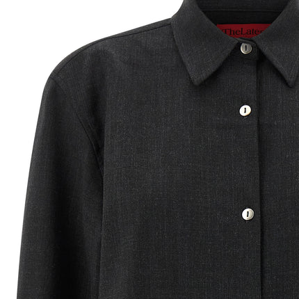 THELATEST Gray Polyester Blouse
