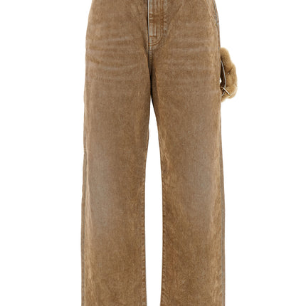 Darkpark Beige Cotton Straight-Leg Jeans