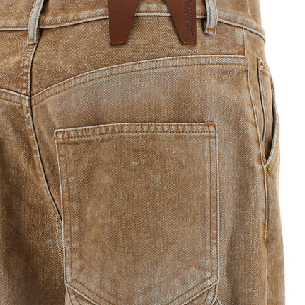 Darkpark Beige Cotton Straight-Leg Jeans