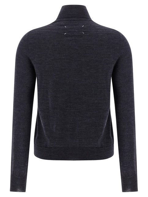 Maison Margiela Blue Wool Cardigan