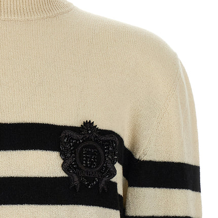 Balmain Bicolor Wool Cardigan