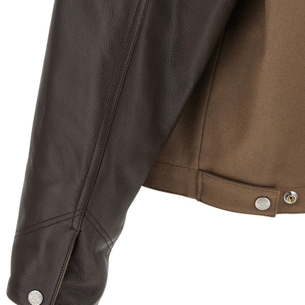 Kenzo Brown Virgin Wool Leather Jacket