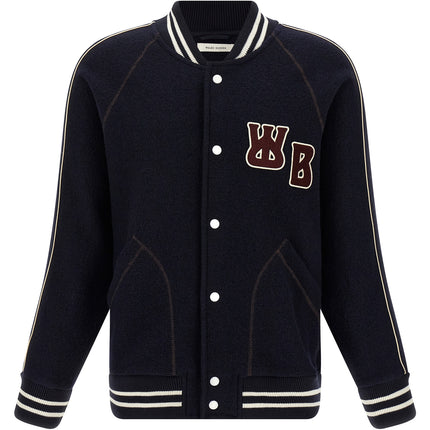 WALES BONNER Blue Virgin Wool Bomber