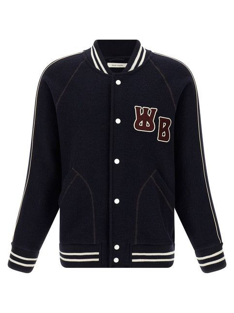 WALES BONNER Blue Virgin Wool Bomber