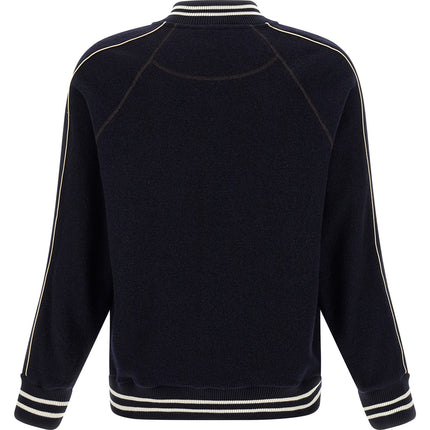 WALES BONNER Blue Virgin Wool Bomber