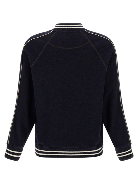 WALES BONNER Blue Virgin Wool Bomber