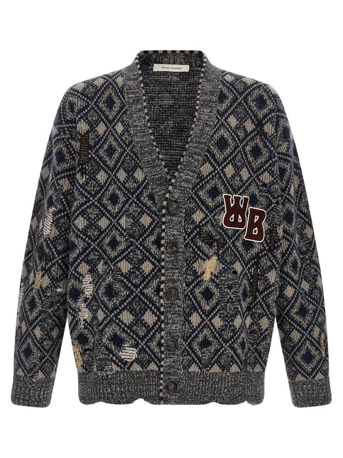 WALES BONNER Multicolor Merino Wool Cardigan