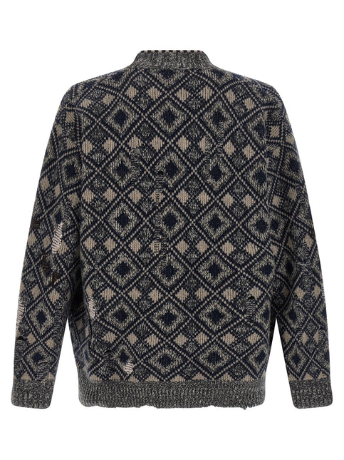 WALES BONNER Multicolor Merino Wool Cardigan