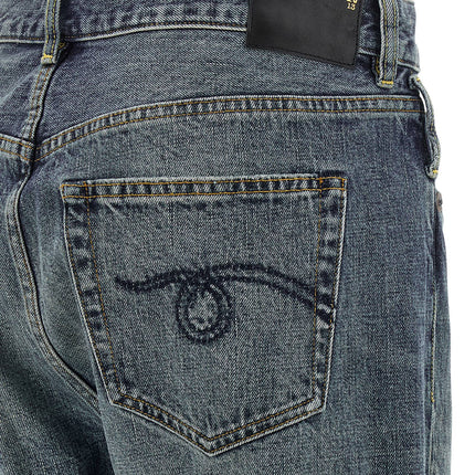 R13 Blue Cotton Straight-Leg Jeans