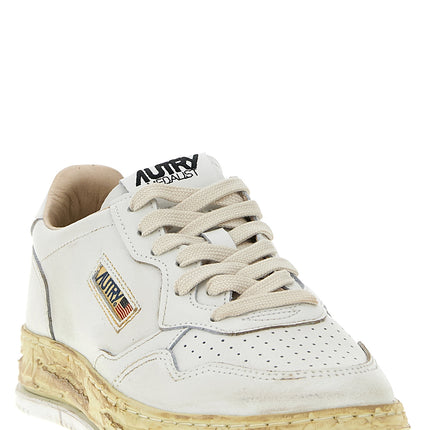 Autry White Goatskin Low Top Sneakers