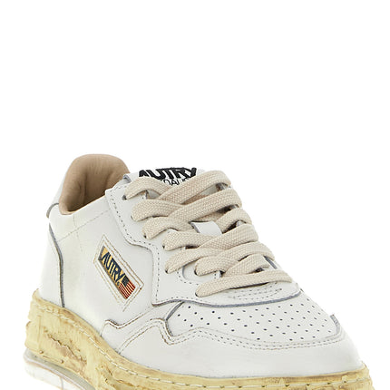 Autry White Goatskin Chunky Sneakers