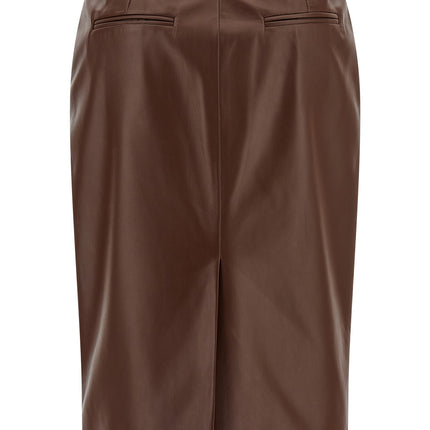 Giuseppe Di Morabito Brown Leather Midi Skirt