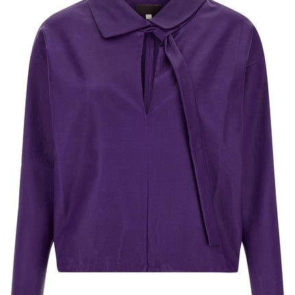 STOULS Purple Lamb Leather Blouse