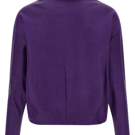 STOULS Purple Lamb Leather Blouse