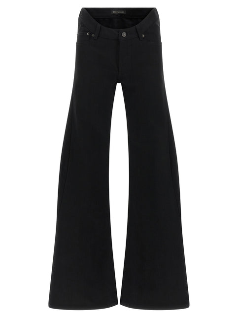 Balenciaga Black Cotton Flared Jeans