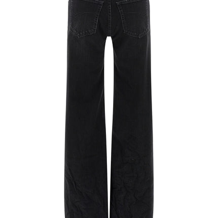 Balenciaga Black Cotton Flared Jeans