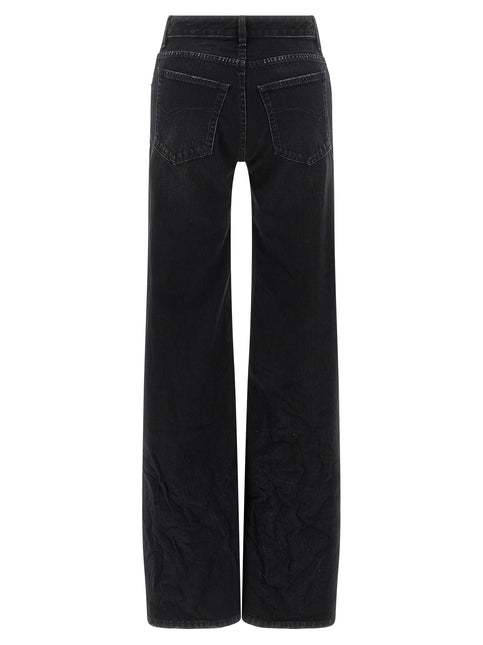 Balenciaga Black Cotton Flared Jeans