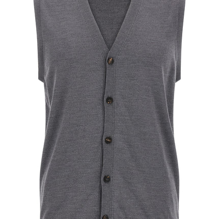 ZANONE Gray Virgin Wool Sleeveles Sweater