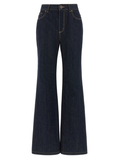 Alexander McQueen Blue Cotton Flared Jeans