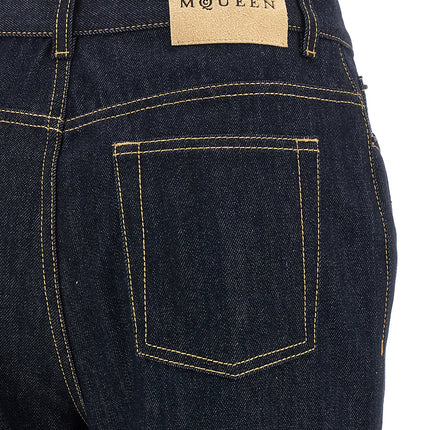 Alexander McQueen Blue Cotton Flared Jeans