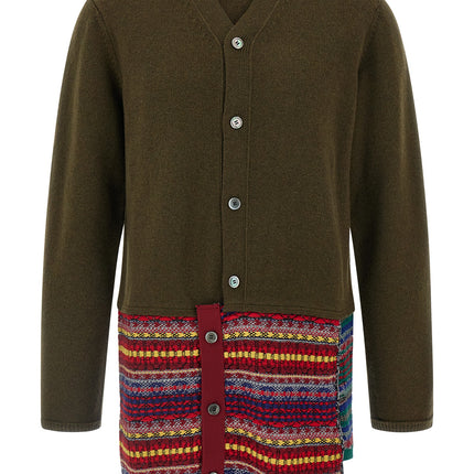 Comme Des Garçons Bicolor Wool Cardigan