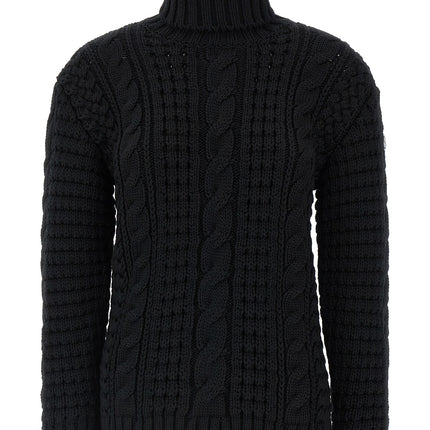 MONCLER GENIUS Black Virgin Wool Cardigan