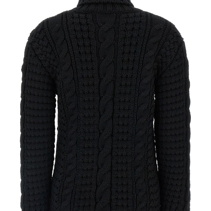 MONCLER GENIUS Black Virgin Wool Cardigan