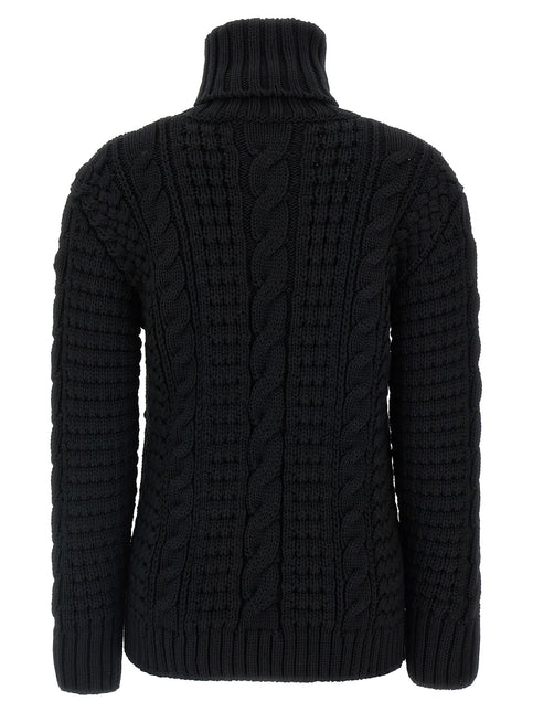 MONCLER GENIUS Black Virgin Wool Cardigan