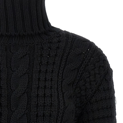 MONCLER GENIUS Black Virgin Wool Cardigan