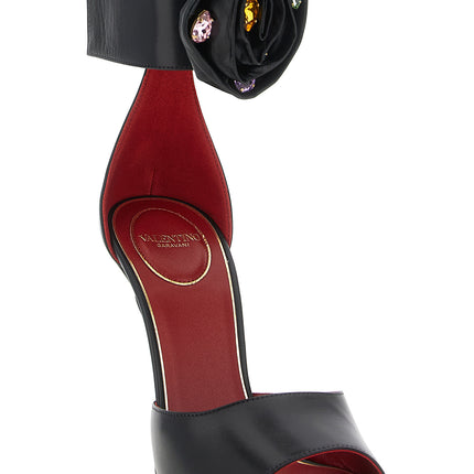 Valentino Garavani Black Calfskin Stiletto Heel Sandals