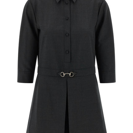 Gucci Gray Wool Short Dress