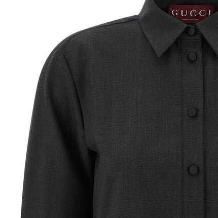 Gucci Gray Wool Short Dress
