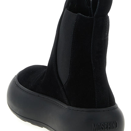 Moschino Black Calfskin Chelsea Boots