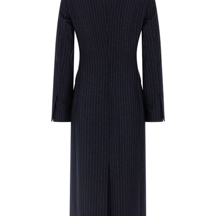 Alberto Biani Blue Virgin Wool Coat