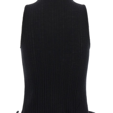 Fendi Black Polyester Sleeveles T-Shirt