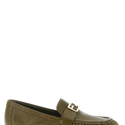 Fendi Bicolor Lamb Leather Slip-On Loafers